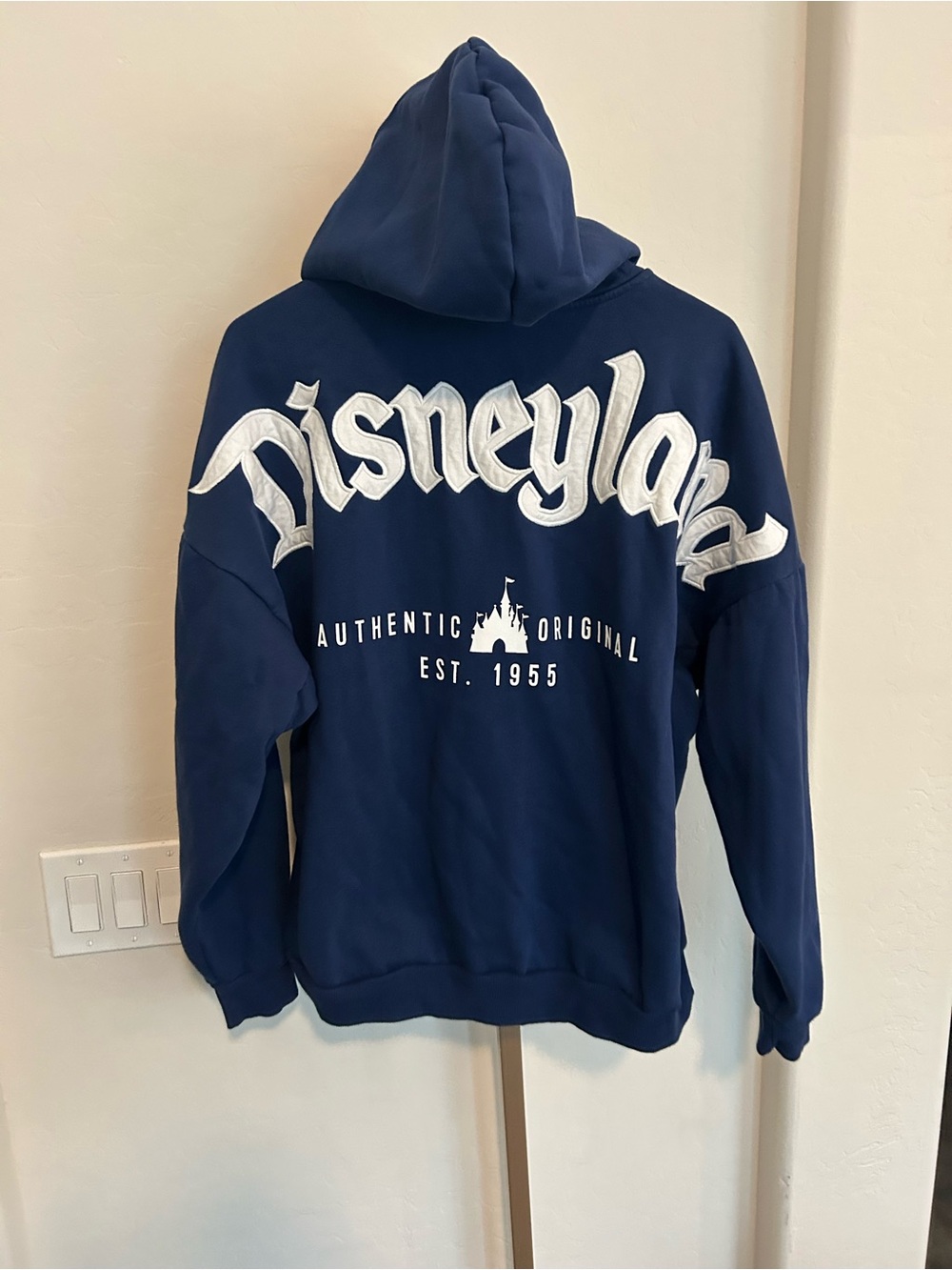 Disney Spirit Jersey Full Zip Sweater Adult Size Large Blue Disneyland Resort